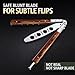 Butterfly Knife - Balisong Trainer - Wood Practice Butterfly Trainer with Sure Spring Latch - Balisong Knives NOT Real NOT Sharp Blade - Full Stainless Steel Fake Dull Trick CSGO Fidget Toy K12 W-N