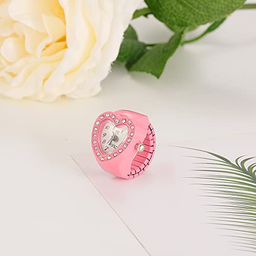 jewelrywe men women finger watch round analog easy read quartz finger rings watches adjustable size