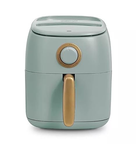 Daash Ceramic Tasti-Crisp Express Air Fryer 2.6QT, Oil-Free Cooking, Adjustable Timer, Non-Stick Ceramic Coating, Compact Size for Small Kitchens, Fast Heating for Fries, Chicken (Sage)