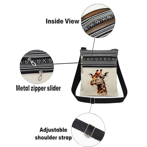 Giraffe Print Crossbody Bag Adjustable Shoulder Strap for Giraffe Enthusiast Birthday Gift Holiday Present for Adult Friend 6