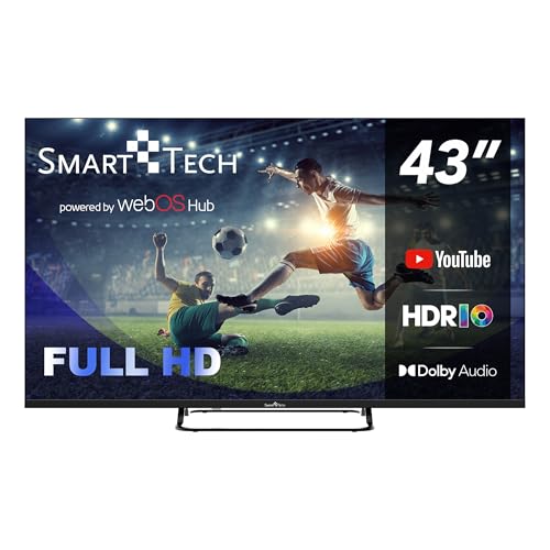 Smart Tech TV LED Full HD 43' (108 cm) Smart TV Web OS-43FW01V- Molotov, Netflix, Prime Video, 3xHDMI - 2xUSB -Dolby Audio
