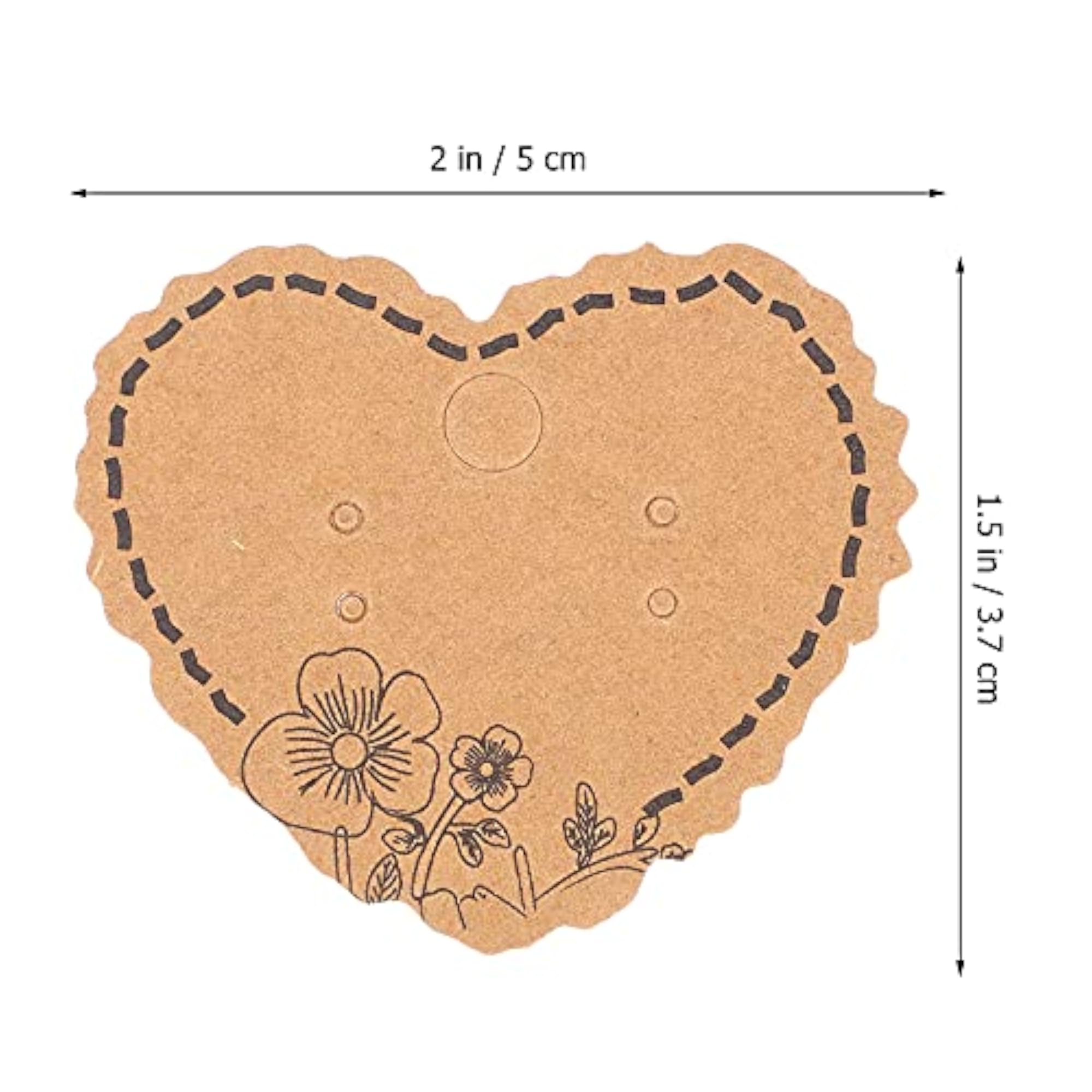 100pcs Earring Cards Holder Heart Shape Display Cards