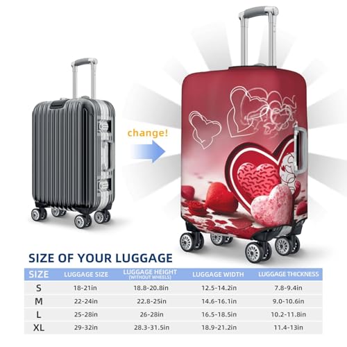 Elastic Travel Luggage Cover for Suitcase Tsa Approved Stretch Scratch-Resistant Suitcase Protector Cover Washable Valentine Day Baggage Covers Fits 18-32 Inch Luggage Case2