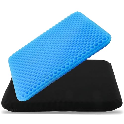 Image of Ergonomic Gel Seat Cushion for Long Sitting, Tailbone and Coccyx Pain Relief, Office Chair Comfort, Wheelchair Pad, Chair Cushion for Back Support, Comfort Wheelchair Seat Cushions (Blue)