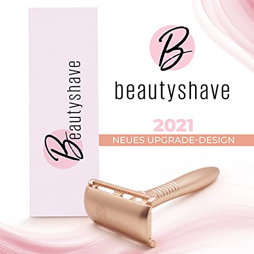 Beautyshave Rasierhobel Damen nachhaltig inkl. 5 Wechselklingen Roségold | hochwertige Verarbeitung | Nassrasierer - Image 3