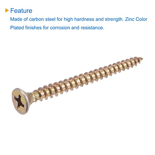 Tornillos para madera uxcell M4 x 50 mm cabeza plana 200 unidades miniatura 4