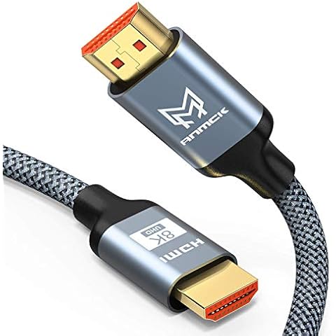 8K hdmi 2.1 cable 2M,Anmck HDMI to HDMI Ultra HD Lead 8K@60hz,4K@120hz,48Gbps High Speed HDMI Cord,HDCP 2.2, Dynamic HDR, Dolby Vision, eARC Cable HDMI Perfect for Apple TV,Samsung QLED,3D-Xbox,PS4 Cover