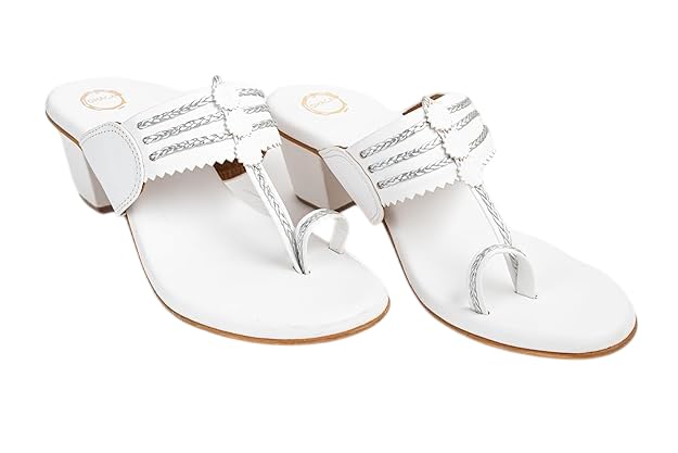 Block Heel Kolhapuri Sandals for Women | Elegant Block Heel Flats | Comfortable Traditional Footwear-image-23