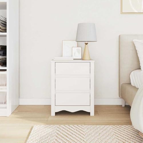 Petite table basse de salon moderne Drammen en bois blanc de pin