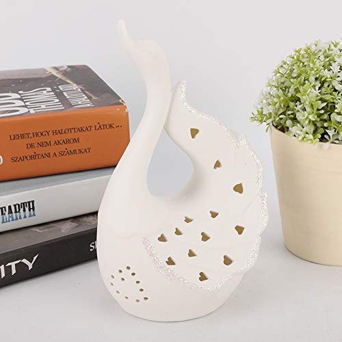Lámpara de Mesa de Noche LED Forma Cisne Cerámica miniatura 5