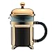 Bodum CHAMBORD Kaffeebereiter, 4 Tassen, 0.5 l, Edelstahl, Borosilicateglas, Gold, 0,5 l