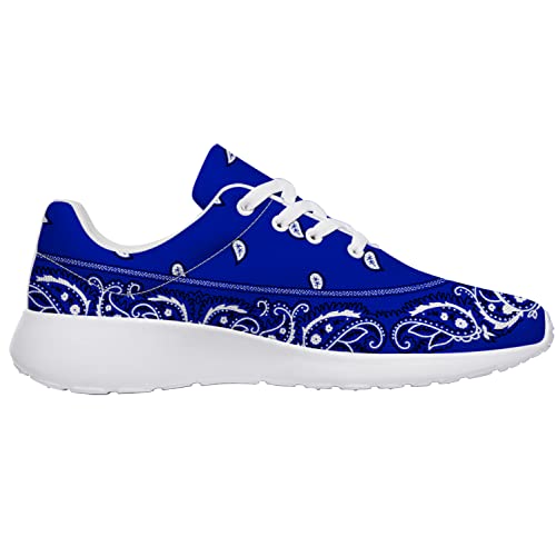 Paisley Mens Womens Tennis Walking Shoes Bandana Paisley Blue Running Shoes Gifts for Friends,US Size 12 Men2