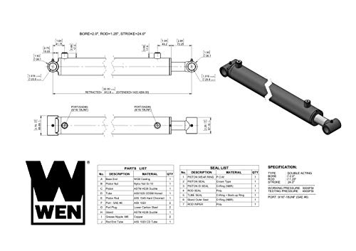 Wen WT2024 Cross Tube Hydraulic Cylinder thumb #1