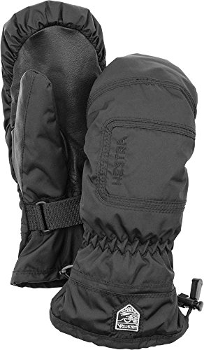 Hestra Womenâ€™s CZone Powder Mitt I Waterproof, Insulated Skiing Mitten - Black/Black - 7