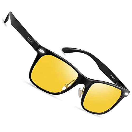 Night Vision Glasses for Driving,Clear sight Night Driving Glasses Anti Glare Polarized for Men Women (Pitch Black)