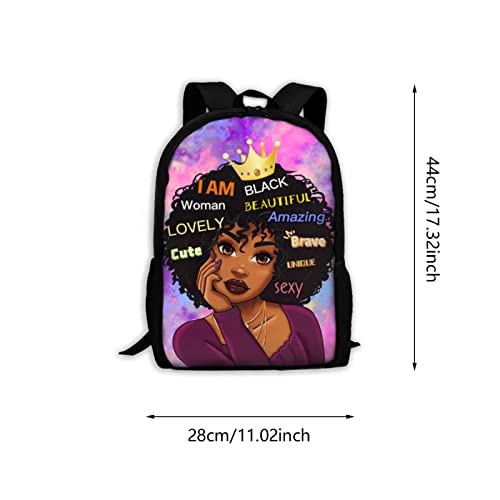 Yalinan African Girl Backpack For School Tie Dye Backpack For Girls African School Bookbag African American Laptop Backpack For Teen Girls Women College Students Travel #TOP2