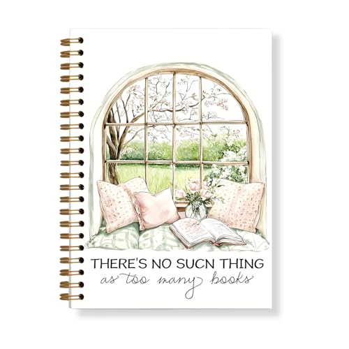 Nihilform Bookworm - Inspired Spiral Notebook - 8.3x5.5 Cozy Window