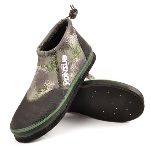 WYYHAA Self-Lock Rock Fishing Shoes, 3MM Neoprene Camouflage Hunting Fishing Boots Anti-Slip Steel Nail Felt Sole for Men Women
