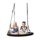 FACAIA Balançoire d'arbre en Toile d'araignée, balançoire Ronde intérieure, extérieure, diamètre de 40'avec Cordes de Suspension réglables, pour Aire de Jeux pour Enfants Backyard