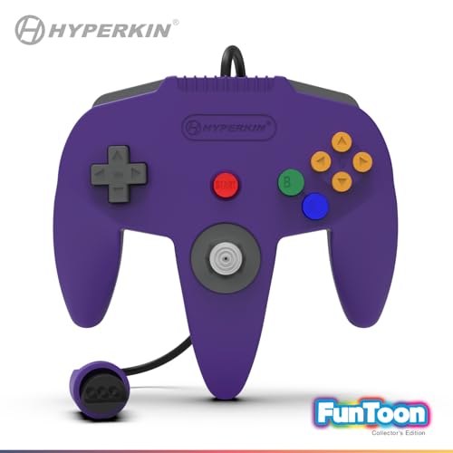 Hyperkin Captain Controller for N64, Wired Gamepad with Retro Style Analog Sticks, 10 ft Cable, Rear Expansion Port, Compatible with Original N64 Console