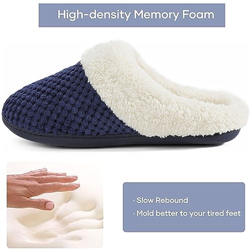 Image of ULTRAIDEAS Women's Breathable House Slippers with Memory Foam, Lightweight Cotton Blend Lining, Indoor Outdoor Slip On Design, Non Slip Rubber Sole for Bedroom, Machine Washable