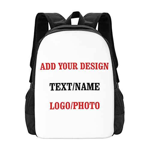 Custom Casual-Lightweight Backpack Personalized-Travel Knapsack-Customized - Schoolbag Daypack Add Photo Text Shoulders (custom5)