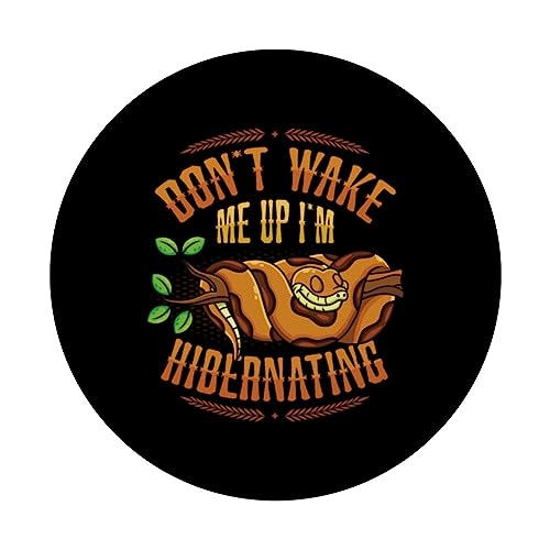Don´t Wake Me Up I´m Hibernating Snake PopSockets Swappable PopGrip, Black - Image 3