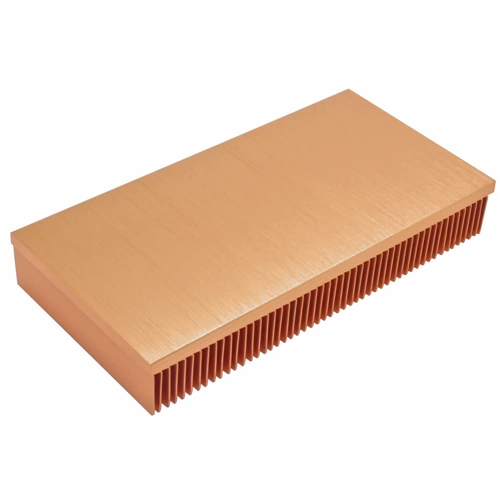 Disipador DIY Disipador de calor de cobre puro 100x50x15mm radiador de disipador de calor de aleta biselada for Chip de RAM electrónico enfriador de refrigeración LED VGA