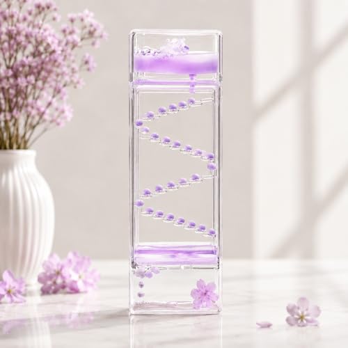 Image of TASMAX Liquid Motion Timer Hourglass Stress Relief Toys Bubbler Sensory Toys Anxiety Relief Toys Adults Acrylic Calm Desk Toy for Kids & Adults, Home & Office Decor Pack of 1 Desk Toys