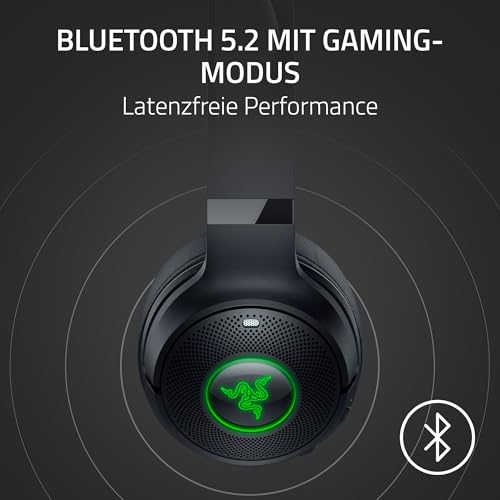 Razer Kraken Kitty V2 BT - Kabelloses Bluetooth RGB Headset mit Kitty Ears für Gaming und Streaming (325g, Triforce 40mm Treiber, Bluetooth 5.2, Noise-Cancelling-Mic, 40 Stunden Akku) Schwarz