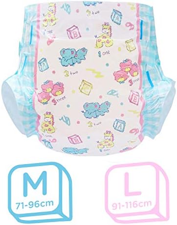 LittleForBig Printed Brief Diaper Incontinence Underwear 10 Pieces-Vintage Baby (Medium 28-38)