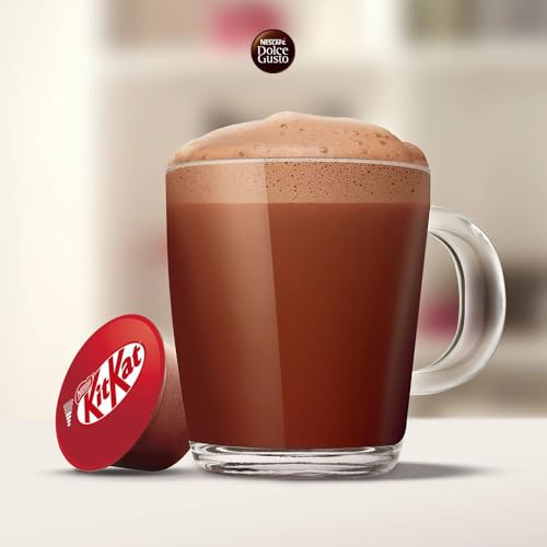 Image of Nescafe Dolce Gusto KitKat Hot Chocolate Pods - (Pack of 2) - 256g Box By COUGAR - Compatible with Dolce Gusto Machines | 32 Capsules | Creamy Cocoa Drink with Signature KitKat Flavour | Rich, Smooth & Velvety Texture | Perfect for Home, Office & Chocolate Lovers - (Imported-UK)