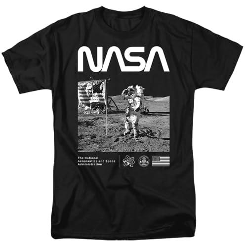 Popfunk NASA Salute Black Unisex Adult T-Shirt - Large - Black