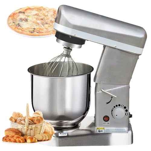 Dough Mixer,Baking Stand Mixer, 5L/7L/10L Commercial Food Mixer with 3-Speed Adjustable, Kitchen Mixer with Stainless Steel Mixing Bowl, Whisk, Dough Beater,10L