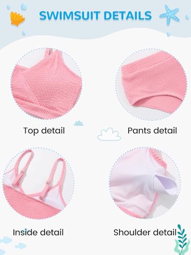 Image of Girl's 2 Piece Swimsuit Solid Spaghetti Strap Bikini Sets Beach Bathing Suit Swimwear for Teen Girls
