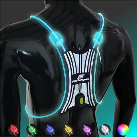 SPIDER Reflective Lighted Running Vest - NEW Optic Fiber Technology, Bright, 360° Visible, Ultralight, Fully Adjustable for Larger Bodies - Reflective Running Gear for Safe Night Running & Walking Cover