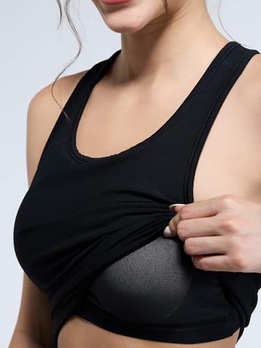 Image of CAVA Tank Us Later Women's Ribbed Tank Top | Sleeveless Activewear with Built-in Bra | Full Length, Stretchable, Moisture-Wicking