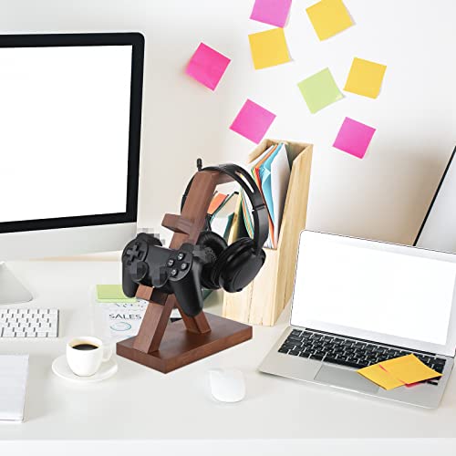 image for Wesiti Wooden Controller Holder Universal Headphone Controller Stand 2