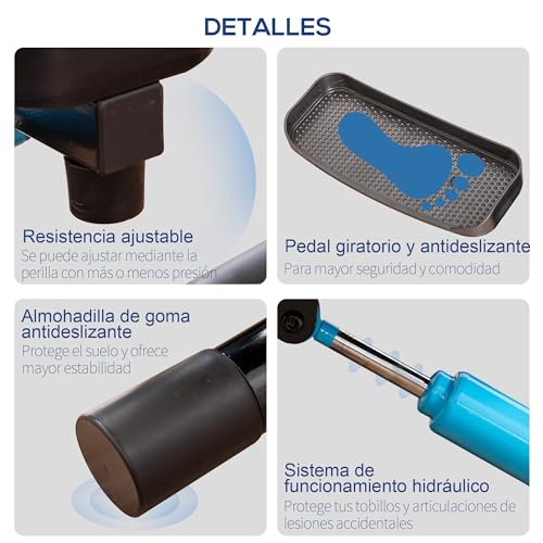 Variante de HOMCOM maquina de step 55x53x118-128 cm Negro