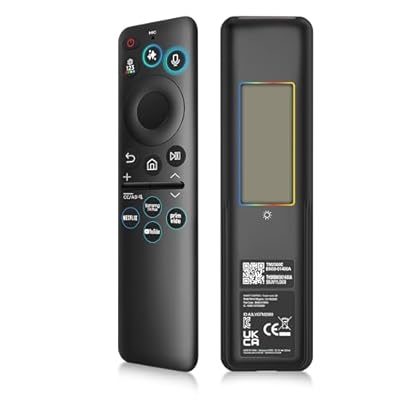 Solar Voice Remote for Samsung Smart TVs, News BN59-01480A Replacement for Samsung TV Remote Control with AI, Voice Control, Solarcell, USB-C Rechargeable, 2-Year Warranty.