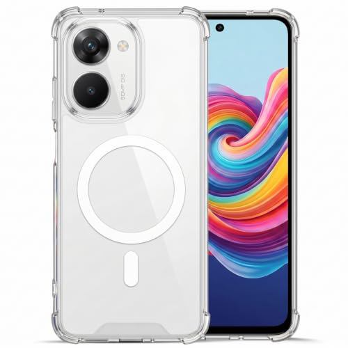 Image of TRUEUPGRADE Back Cover for OnePlus 15R 5G| Mag-Safe Printed Transparent Case | Hard PC Back + Soft TPU Bumper | Magnetic Print Shockproof Protective Cover | Crystal Clear