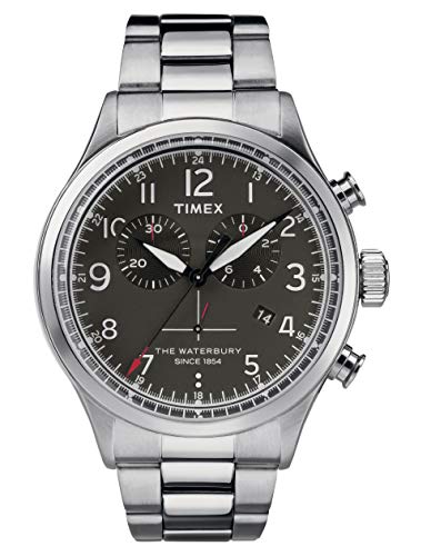 Timex Mens Chronograph Quartz Watch with Stainless Steel Strap TW2R38400