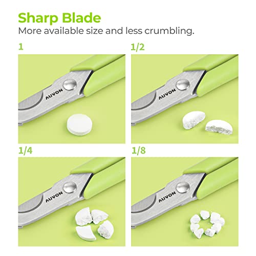 Auvon Scissors-Shaped Pill Cutter, Sharp Blade Pill Splitter For Accurately Dividing Various Size Of Vitamins, Tablets And Medications In Half #TOP1