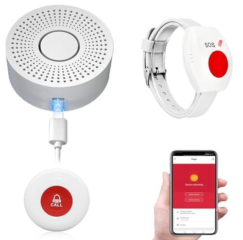 WiFi Caregiver Pager Call Button Wireless Nurse Alert Call Bell Emergency Alert Pager at Home for Elderly Patients