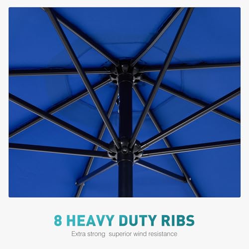 Image of OLIXIS 9FT Outdoor Patio Umbrella, Patio Table Umbrella 9 Feet Sun Shade for Pool, Beach, Umbrellas with Tilt and Crank & Sturdy Ribs Waterproof for Outside Deck, Terrace and Restaurant