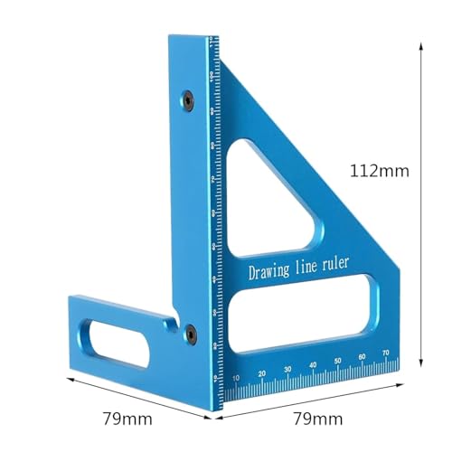 Transportador de ángulos con regla triángulo de aluminio miniatura 5