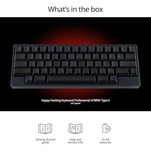 Image of HHKB - Happy Hacking Keyboard Professional Hybrid Type-S, Charcoal | Wireless, Bluetooth, Wired, USB, Silent, Mac, Windows, Blank | 2 Year Advance Exchange Warranty