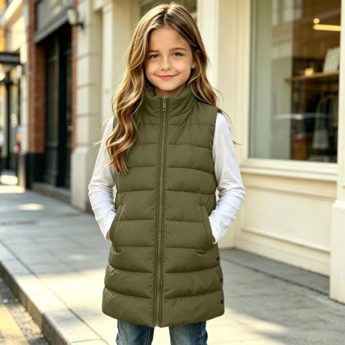Puffer Vest Girls Zip Up Quilted Lightweight Puffy Coats for 3-14 Years - image 8