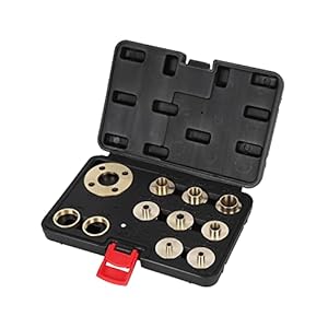 Katsu Messing router geleidebus-set 10 stuks, keizerlijke maat, hoge precisie router sjabloongeleider moer en adapter kit met kist 105435