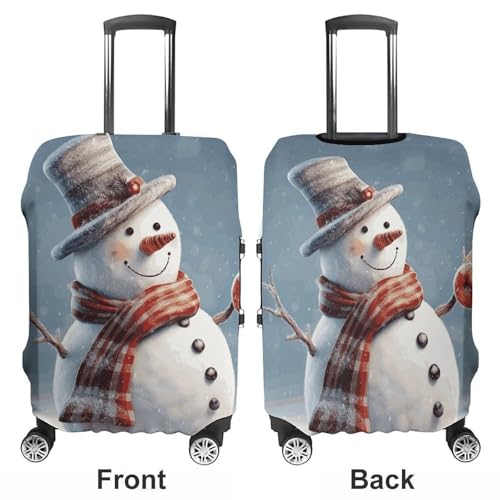 Funny Christmas Snowman Luggage Covers Tsa Approved Suitcase Cover Elastic Washable Luggage Sleeve Carry on Cover Protector Anti-Scratch Suitcase Protector Fits 19-30 Inch Case(M)3